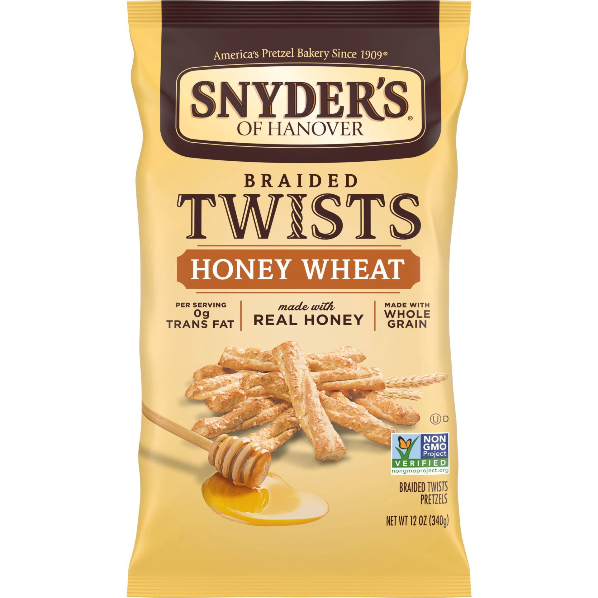 slide 1 of 5, Snyder's of Hanover Pretzels, Braided Pretzel Twists Honey Wheat, 12 Oz, 12 oz