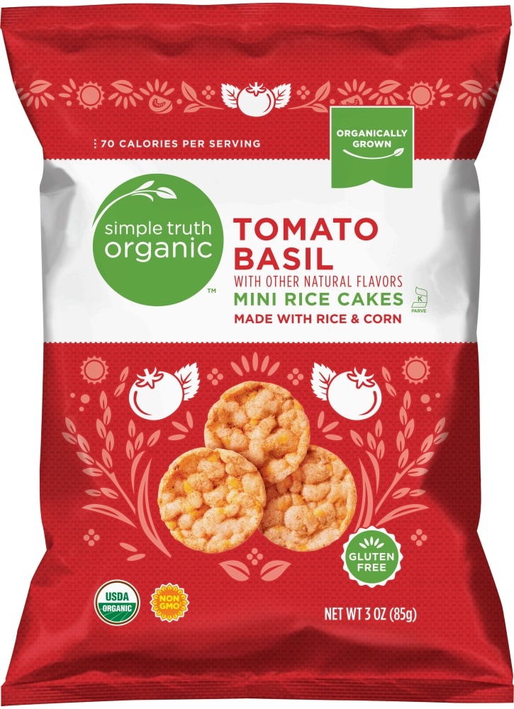 slide 1 of 1, Simple Truth Organic Tomato Basil Mini Rice Cakes, 3 oz