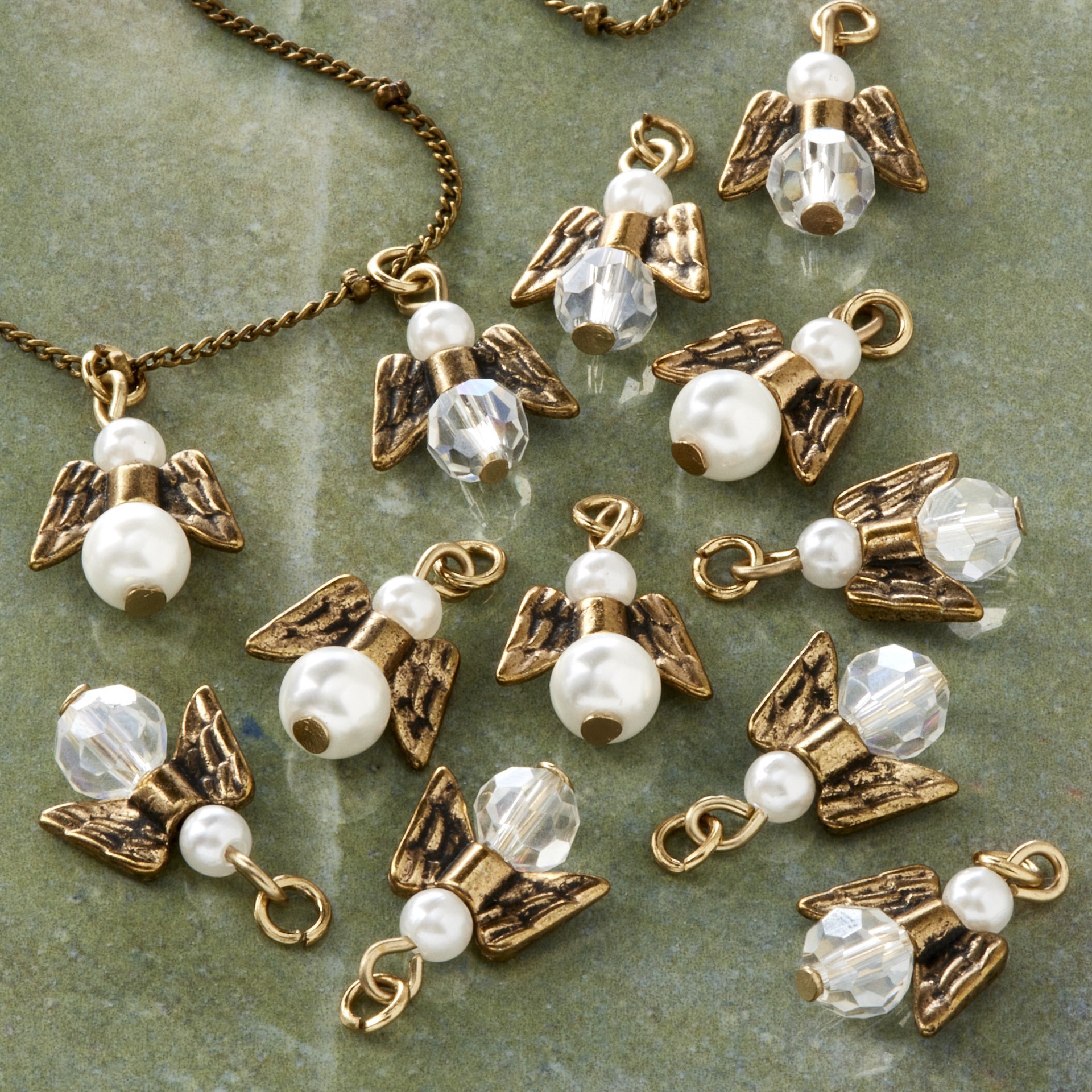 slide 3 of 3, Charmalong Gold Angel Charms By Bead Landing, 8mm x 17mm