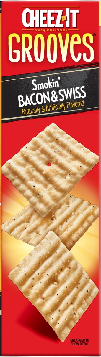 slide 7 of 8, Cheez-It Grooves Smokin' Bacon & Swiss Crunchy Snack Crackers 9 oz, 9 oz