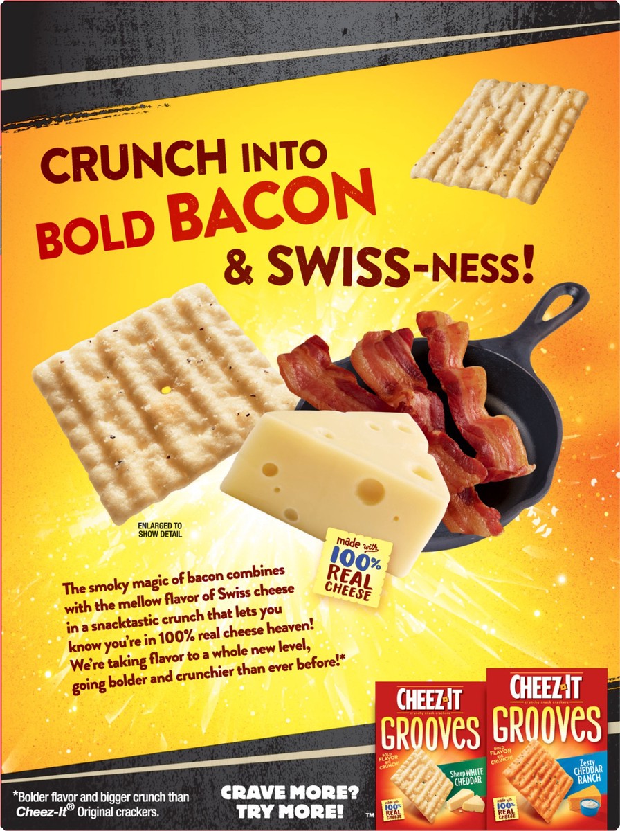 slide 3 of 8, Cheez-It Grooves Smokin' Bacon & Swiss Crunchy Snack Crackers 9 oz, 9 oz