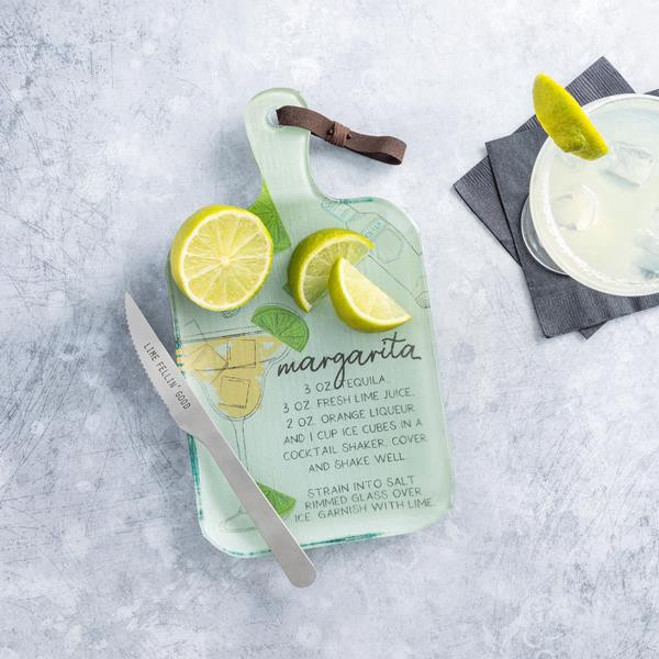 slide 1 of 1, Mud Pie Glass Margarita Cutting Board And Knife, 2 Piece Set, 1 ct