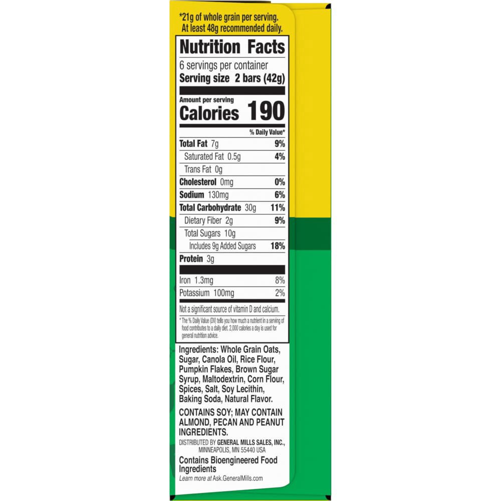 slide 3 of 6, Nature Valley Crunchy Granola Bars, Pumpkin Spice, Limited Edition Flavor, 12 Bars, 8.94 oz (6 Pouches), 6 ct