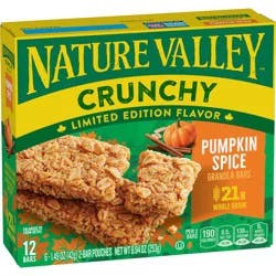 Nature Valley Crunchy Granola Bars, Pumpkin Spice, Limited Edition Flavor, 12 Bars, 8.94 oz (6 Pouches)