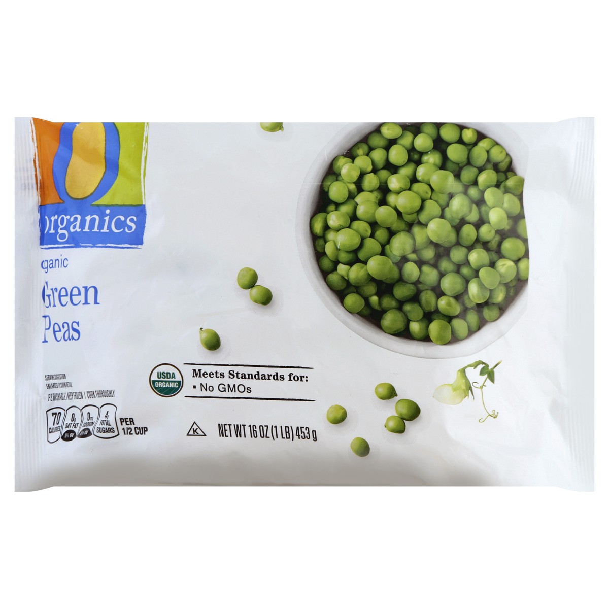 slide 7 of 8, O Organics Organic Peas Green, 16 oz