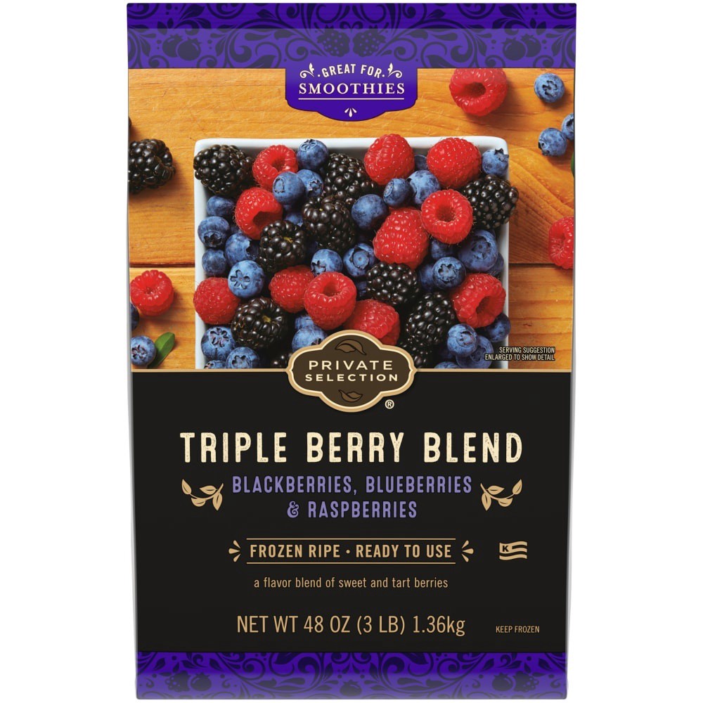 slide 2 of 3, Private Selection Triple Berry Blend Frozen Fruit, 48 oz