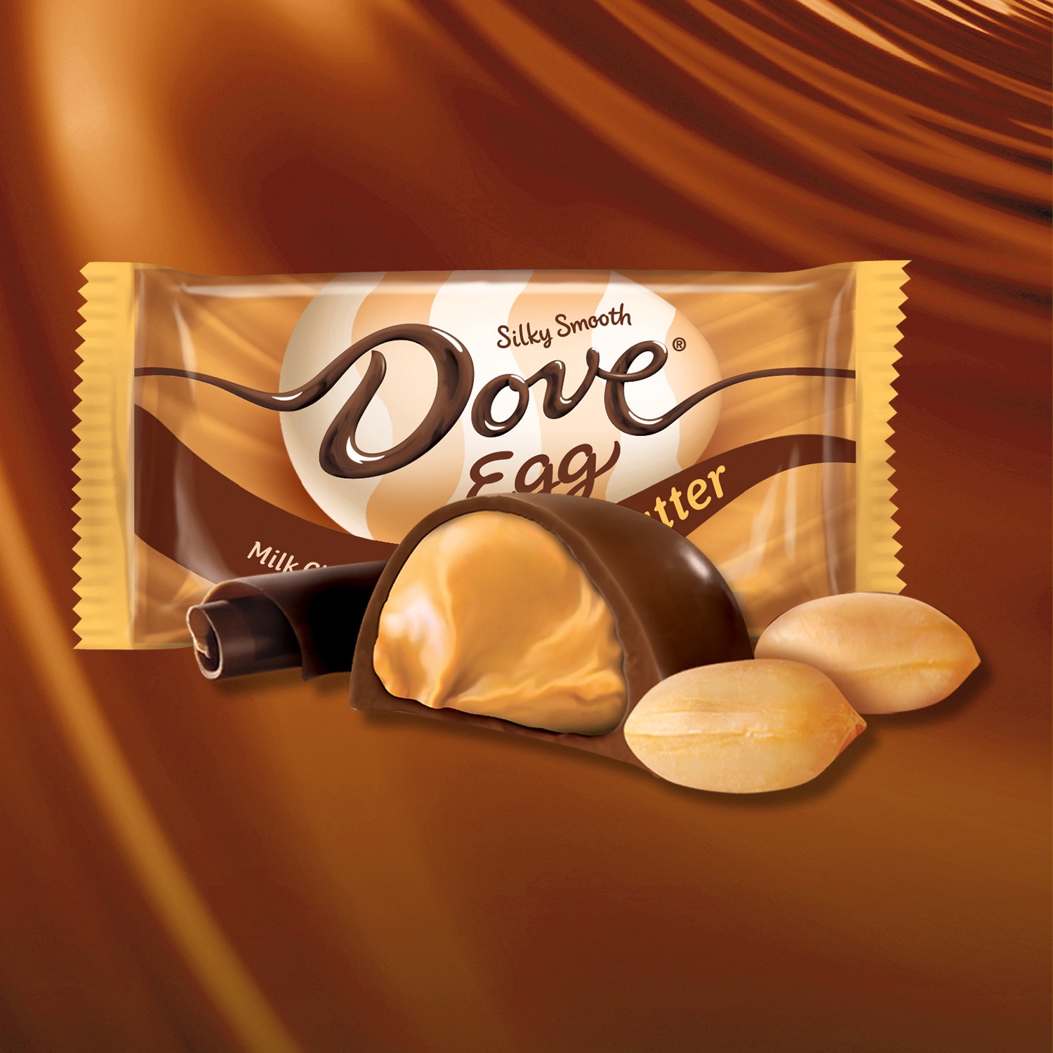 slide 2 of 3, DOVE, Easter Egg Milk Chocolate Peanut Butter Candy Bag, 1 oz