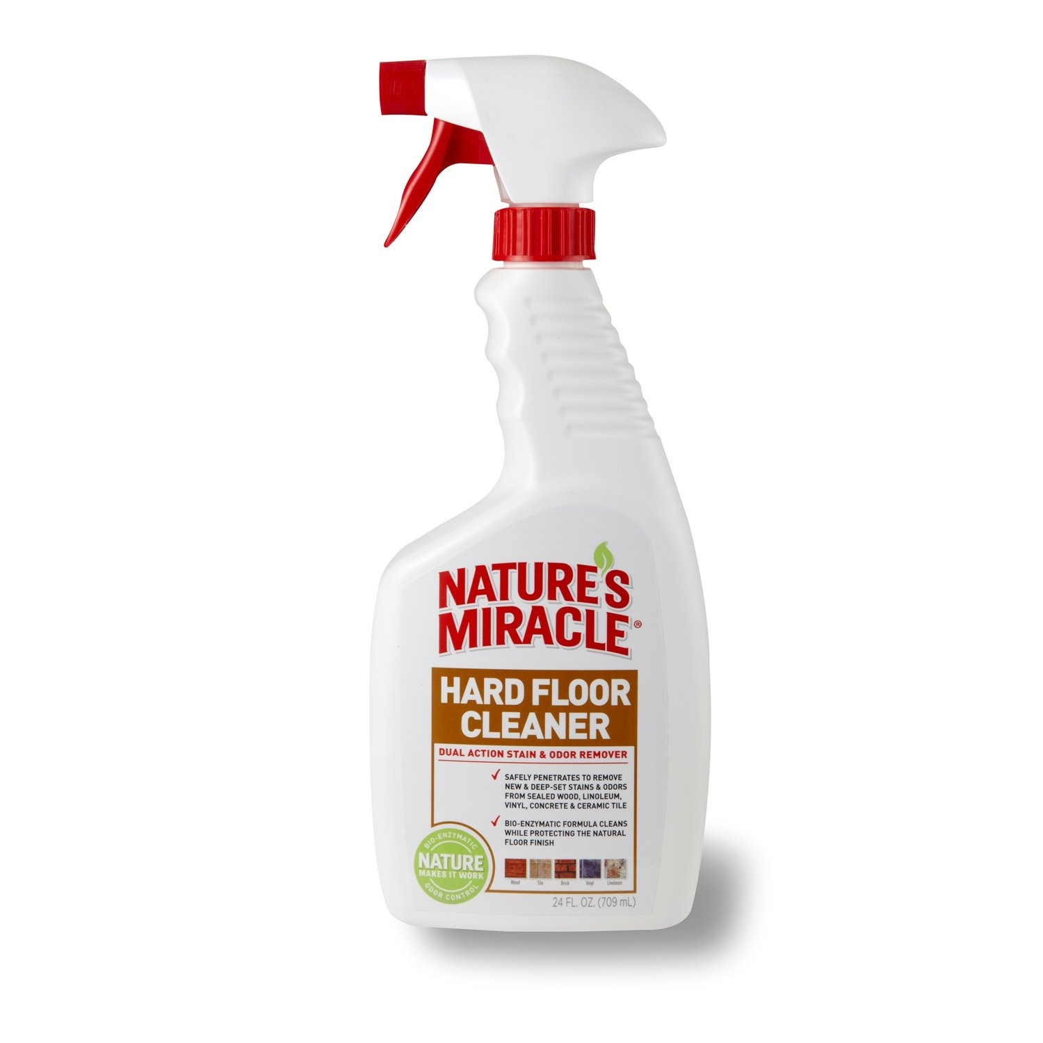 slide 1 of 1, Nature's Miracle Advanced Dual-Action Hard Floor Stain & Odor Remover, 24 fl oz