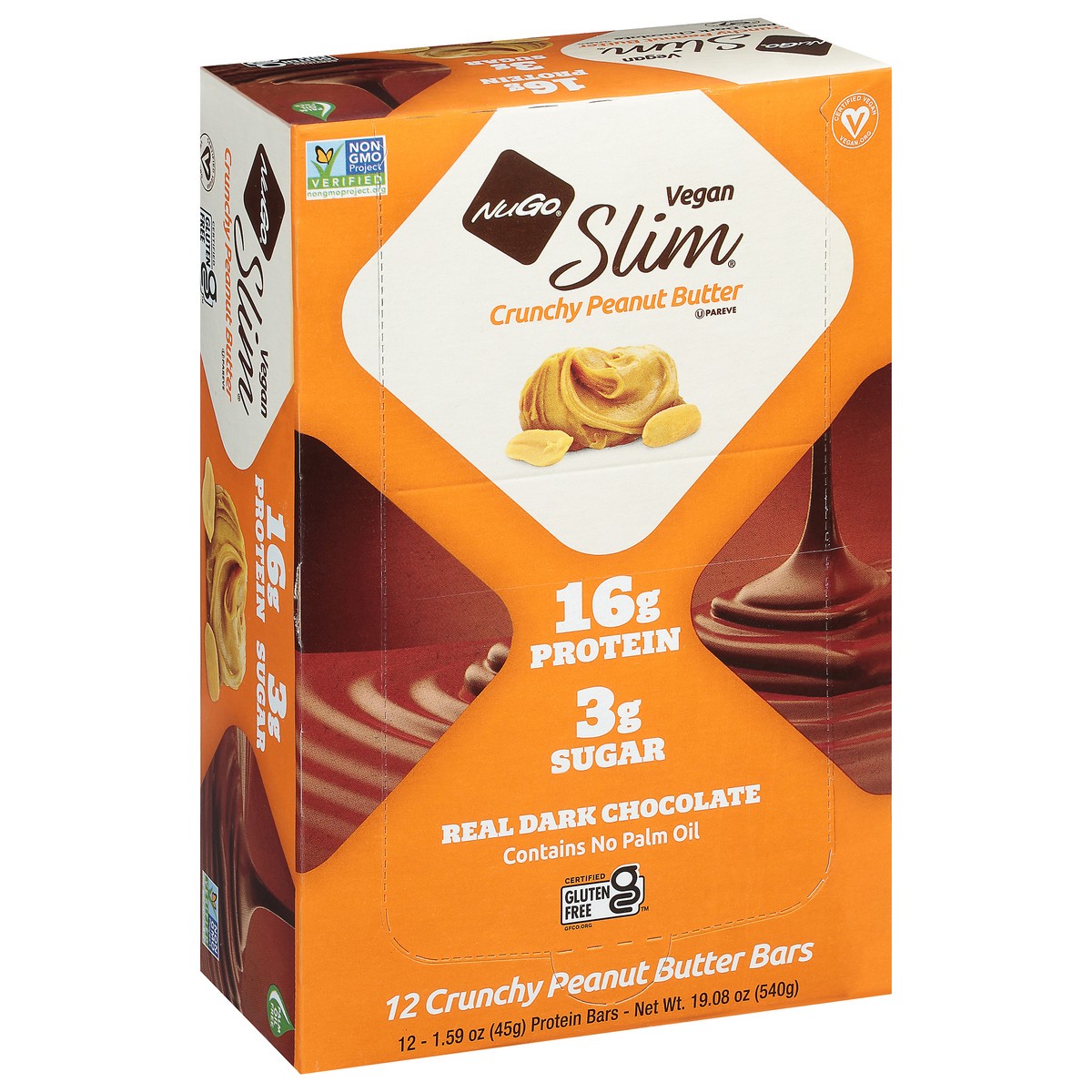 slide 12 of 13, NuGo Slim Crunchy Peanut Butter Protein Bar 12 - 1.59 oz Bars, 12 ct