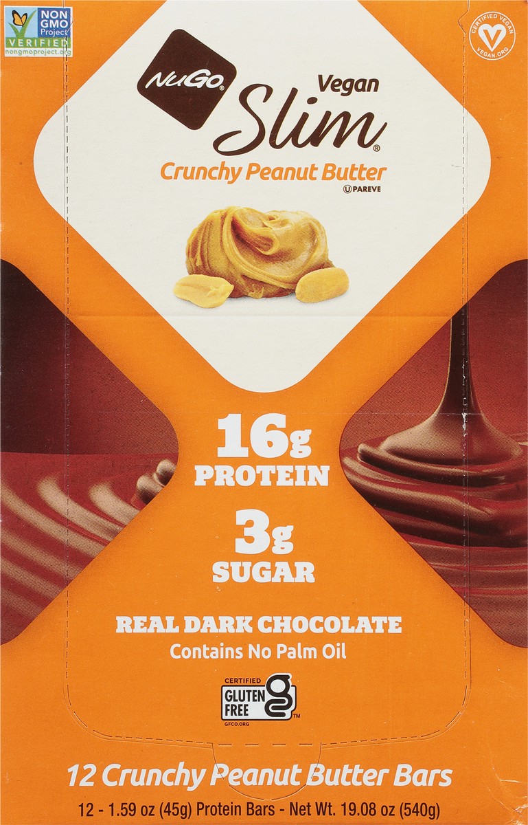 slide 6 of 13, NuGo Slim Crunchy Peanut Butter Protein Bar 12 - 1.59 oz Bars, 12 ct