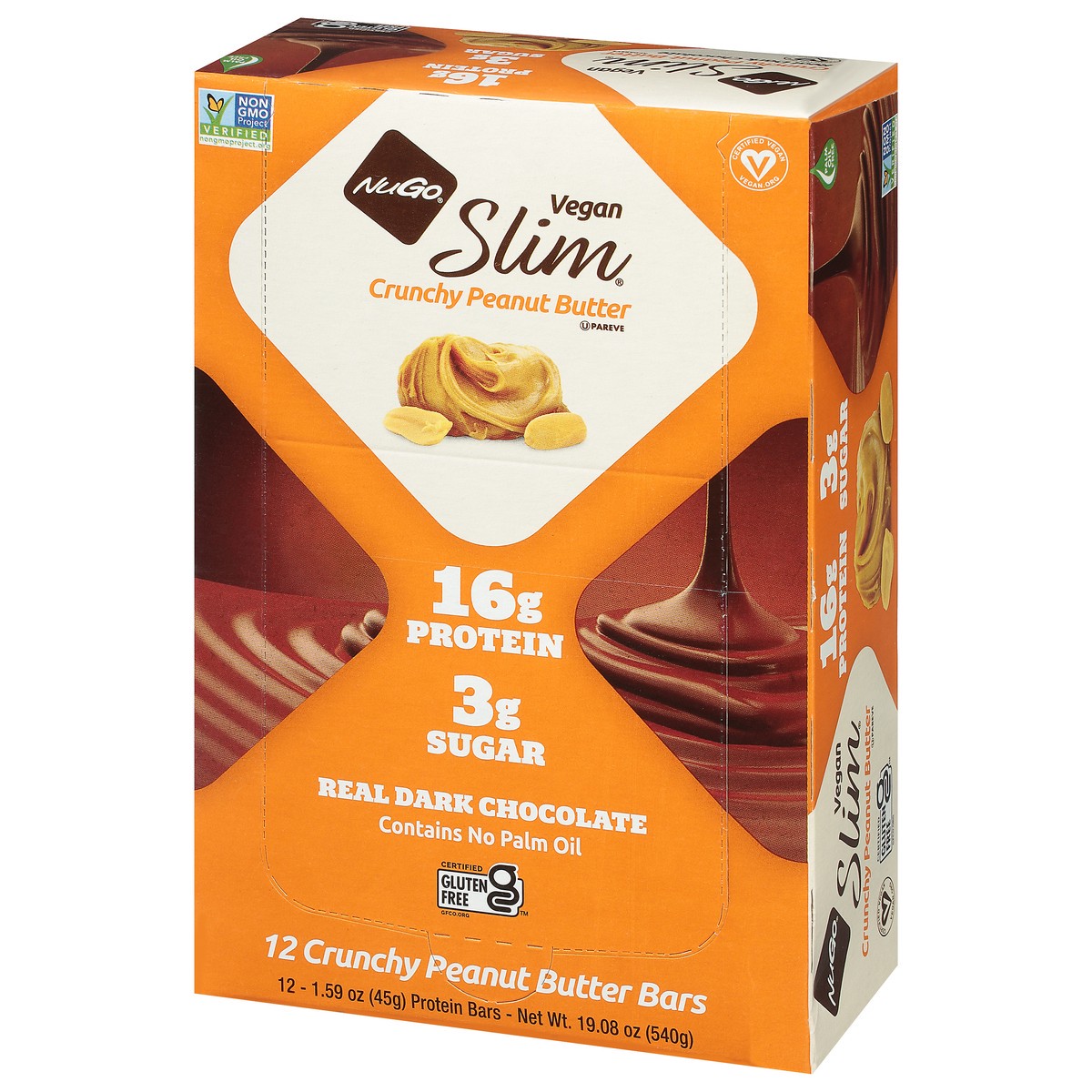 slide 9 of 13, NuGo Slim Crunchy Peanut Butter Protein Bar 12 - 1.59 oz Bars, 12 ct