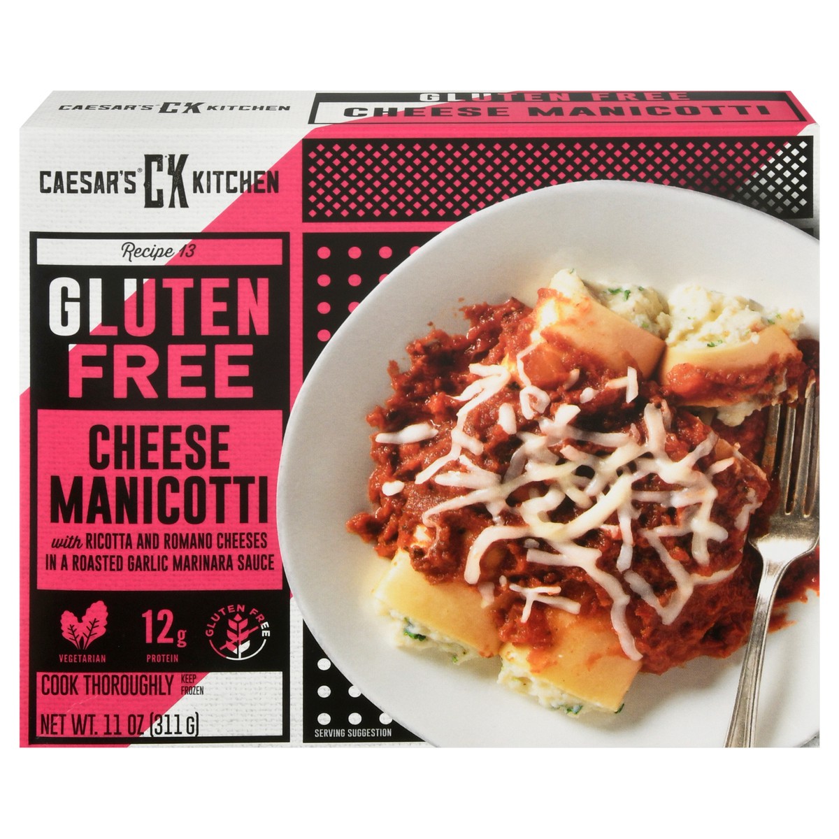 slide 1 of 13, Caesar's Kitchen Gluten Free Cheese Manicotti 11 oz Box, 11 oz