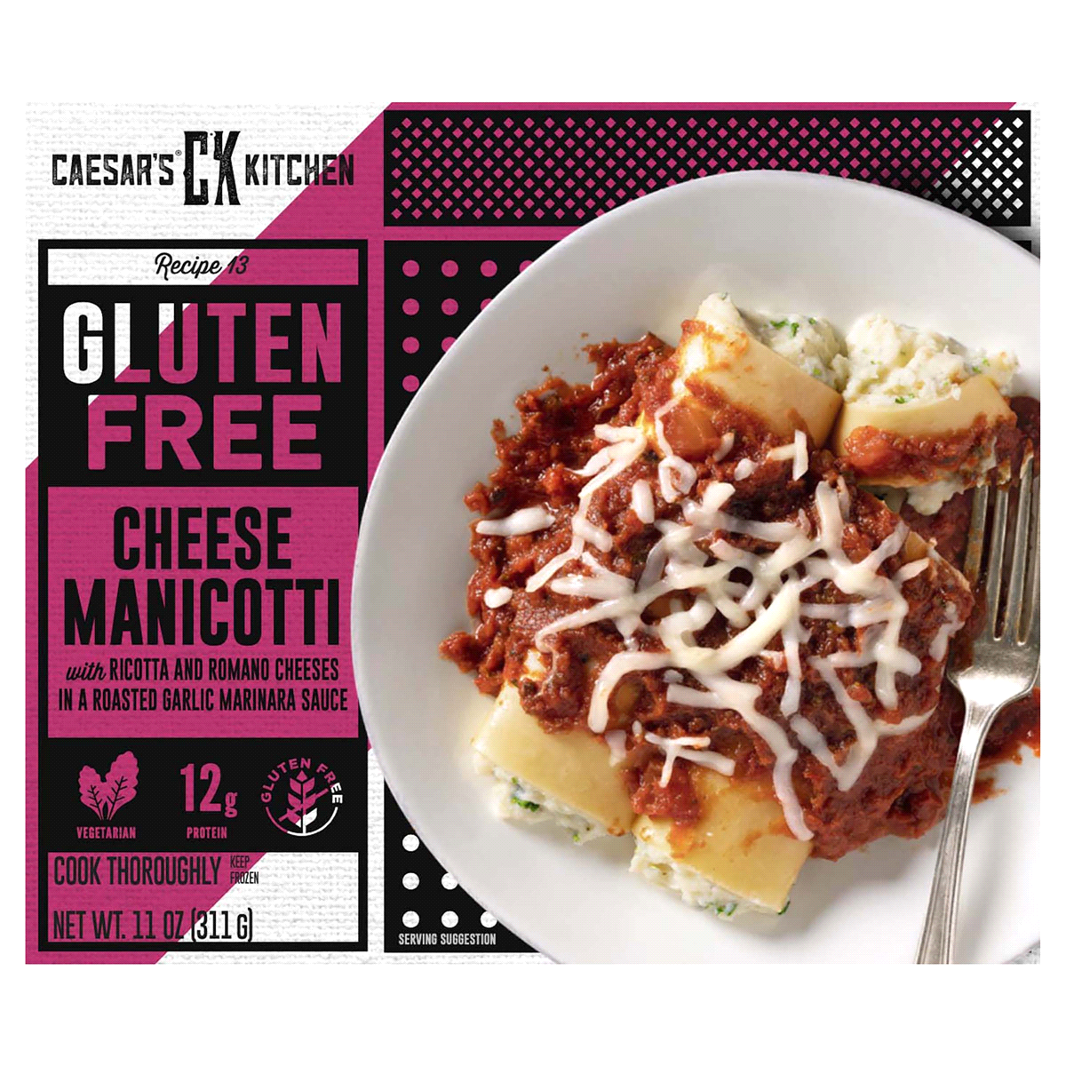 slide 1 of 9, Caesar's Manicotti With Cheese In Marinara Sauce, 11 oz