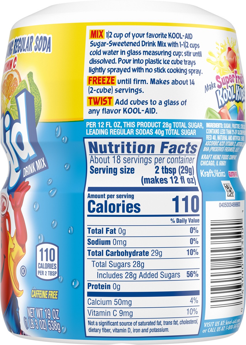 slide 4 of 9, Kool-Aid Sugar Sweetened Tropical Punch Artificially Flavored Powdered Drink Mix, 19 oz. Canister, 19 oz