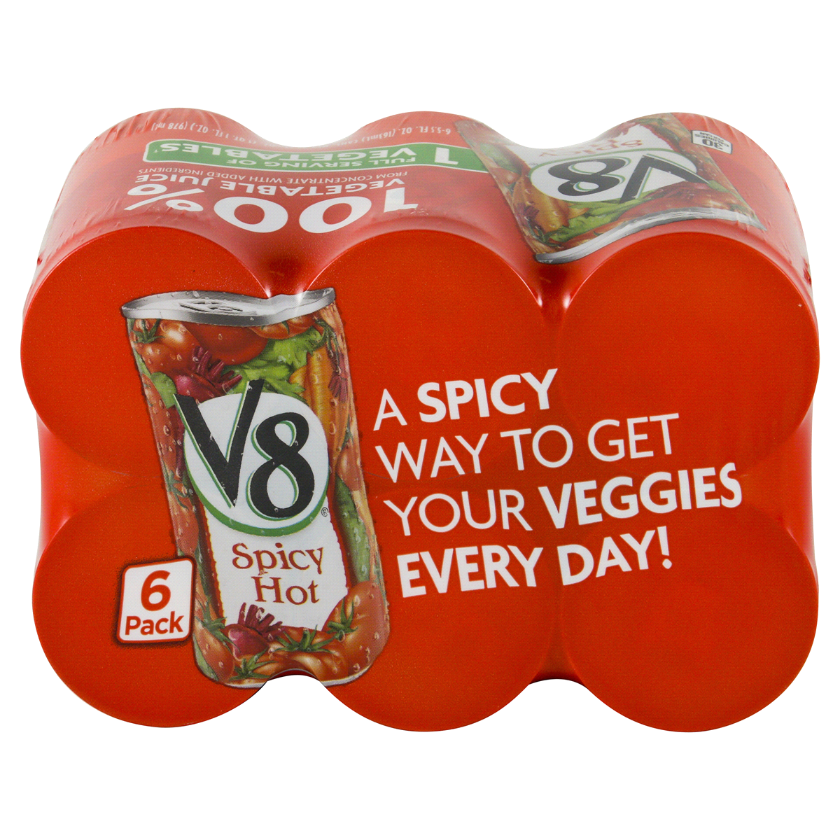 slide 4 of 4, V8 Spicy Hot 100% Vegetable Juice, 6 ct; 5.5 fl oz