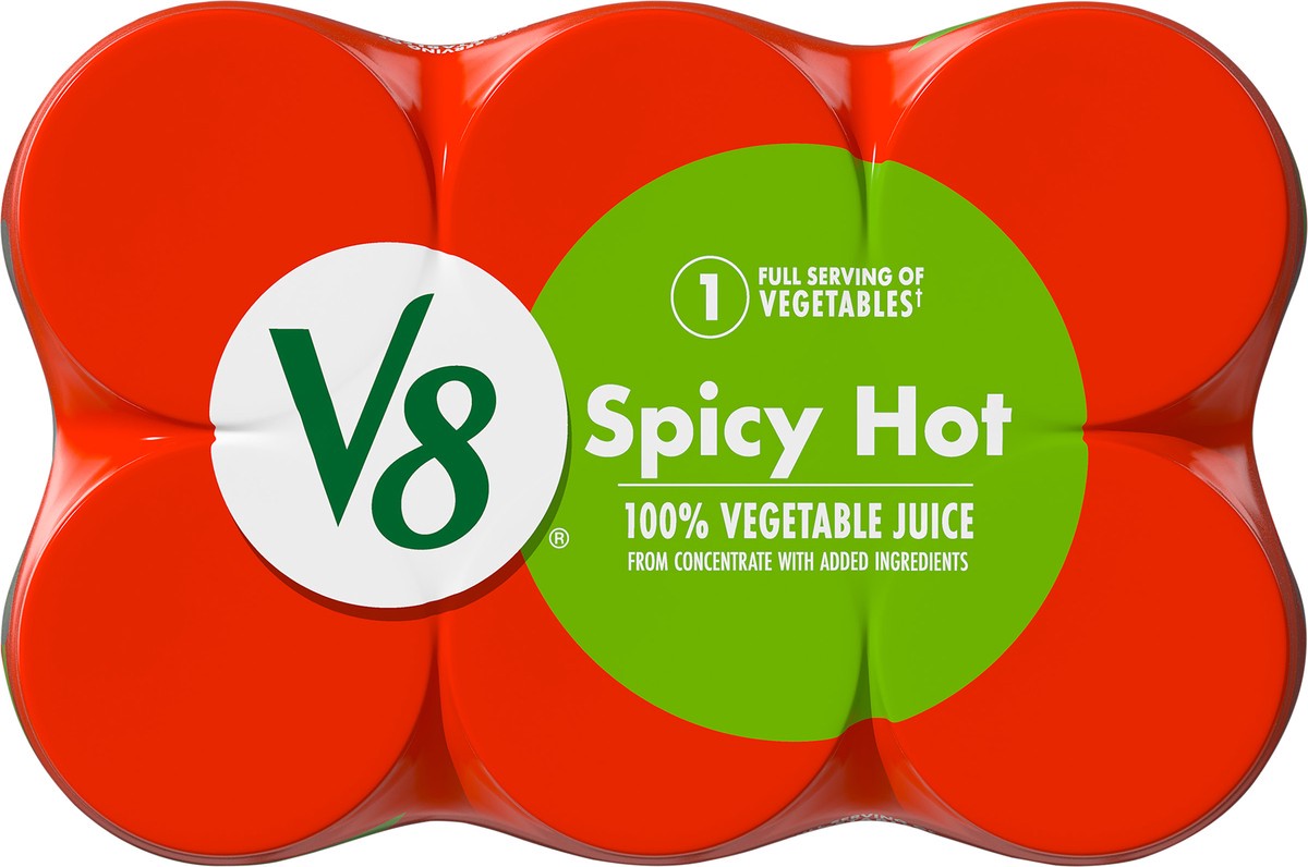 slide 7 of 9, V8 Spicy Hot 100% Vegetable Juice 6 - 5.5 fl oz Can, 6 ct; 5.5 fl oz