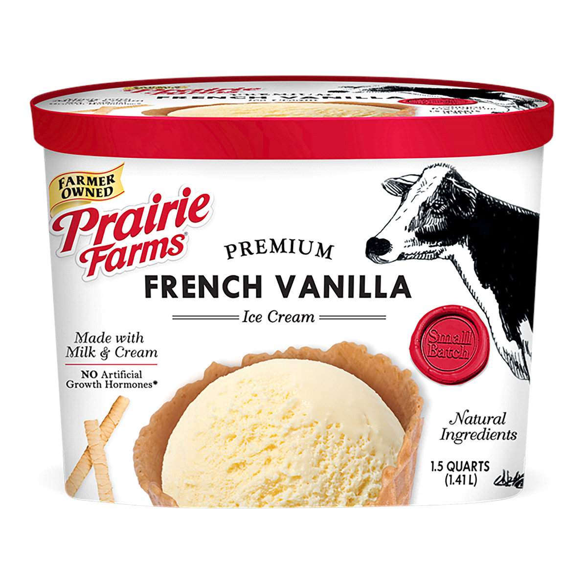 slide 1 of 1, Prairie Farms Premium Ice Cream, French Vanilla, 48 oz