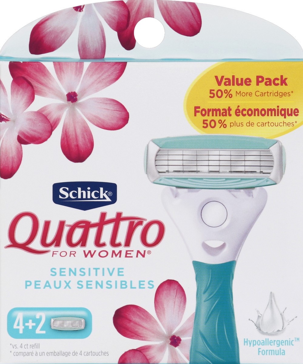 slide 4 of 4, Schick Womens Quattro Razors, 1 ct