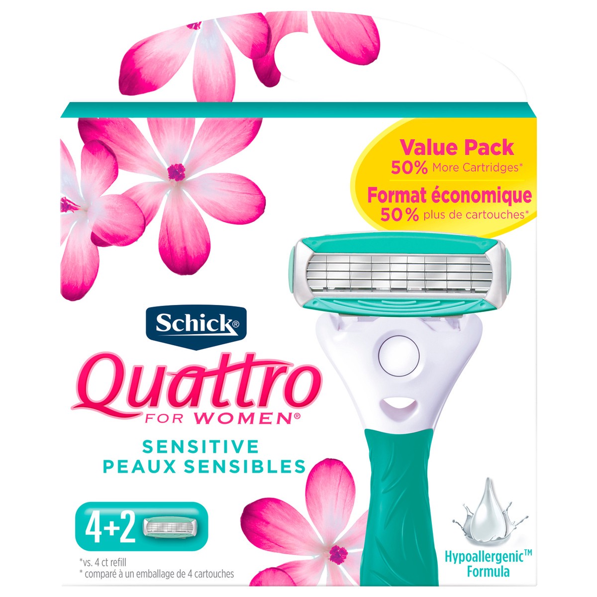 slide 1 of 4, Schick Womens Quattro Razors, 1 ct