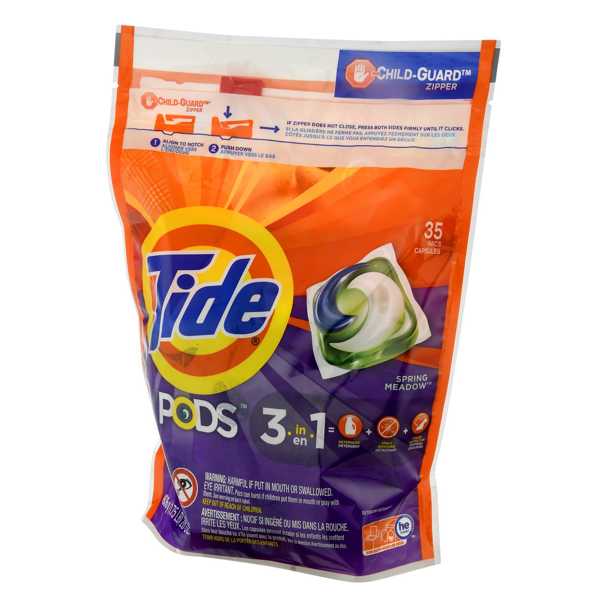 slide 3 of 9, Tide Pods 3 in 1 Spring Meadow Detergent 35 ea, 35 ct