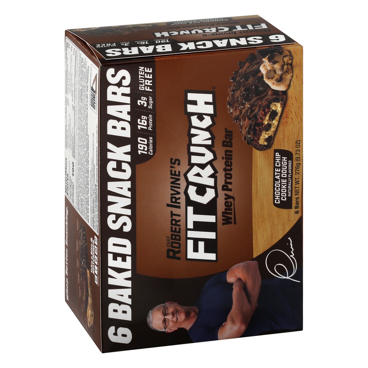 slide 5 of 13, Fit Crunch Chocolate Chip Cookie Dough Whey Protein Bar 6 ea, 6 ct