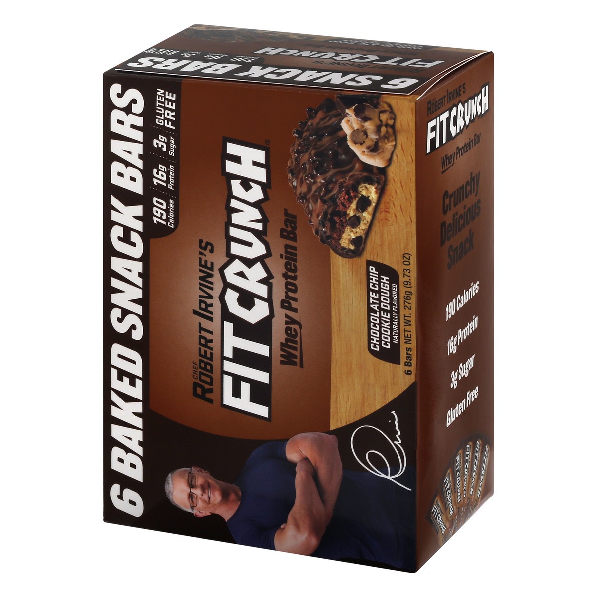 slide 6 of 13, Fit Crunch Chocolate Chip Cookie Dough Whey Protein Bar 6 ea, 6 ct