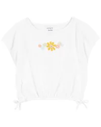 Carters Toddler Sunflower Top White 5T