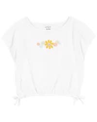 Carters Toddler Sunflower Top White 5T