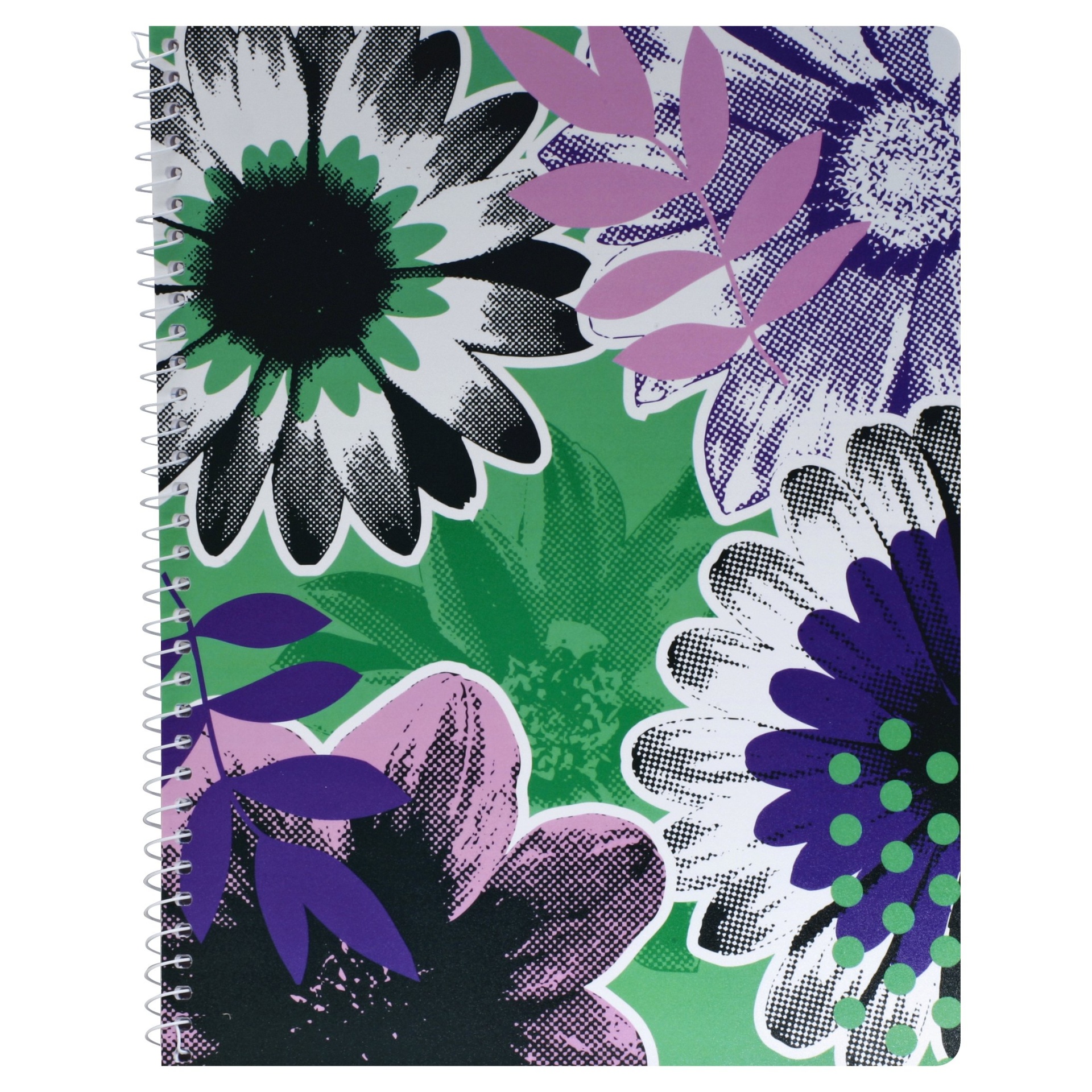 slide 1 of 1, Top Flight Bitmap Floral Notebook Assorted, 70 ct