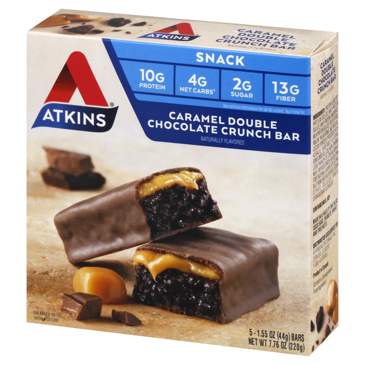 slide 7 of 12, Atkins Caramel Double Chocolate Crunch Snack Bar, 5 ct; 1.55 oz