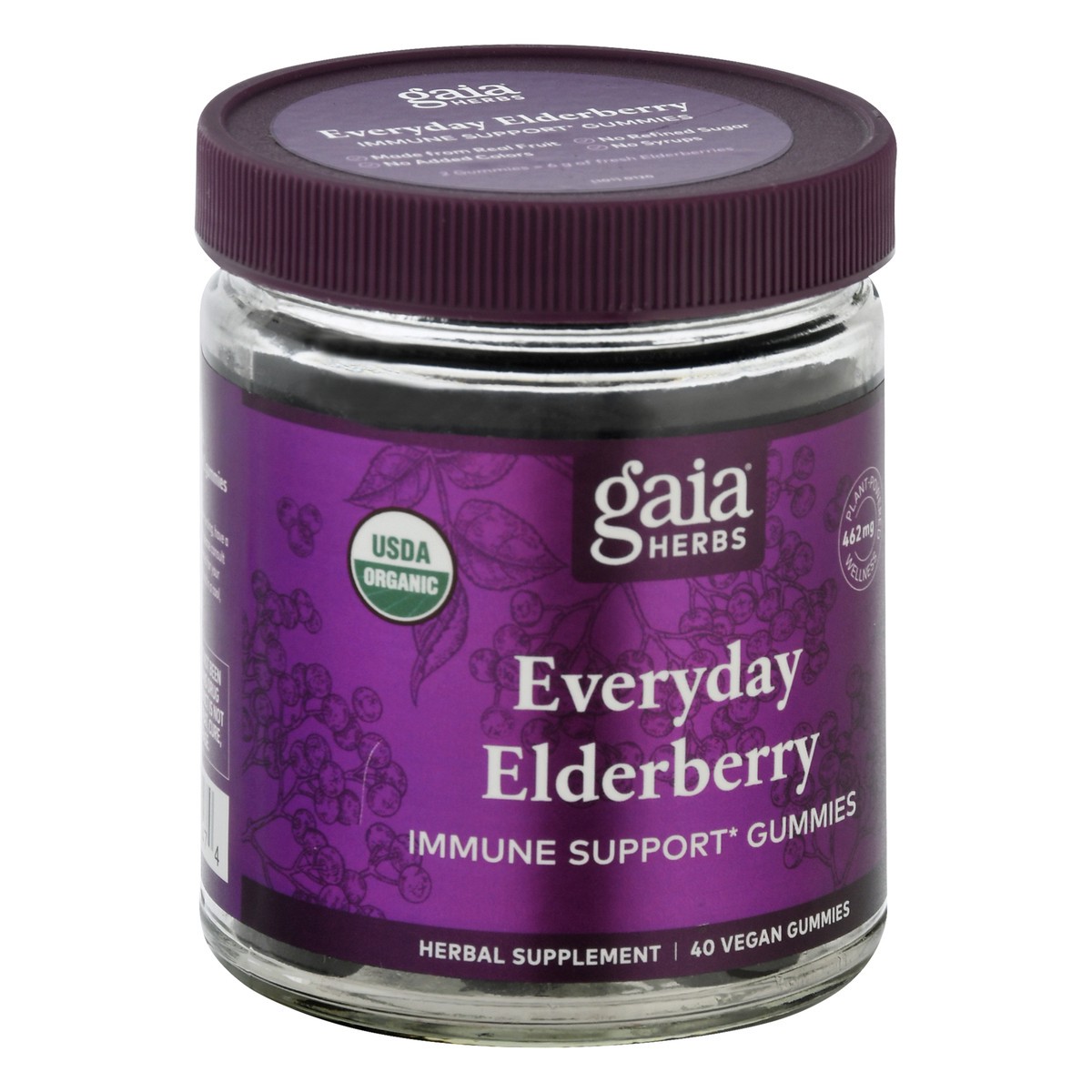 slide 2 of 9, Gaia Herbs Adult Daily Elderberry Flavor Black Elderberry 40 Vegan Gummies, 40 ct