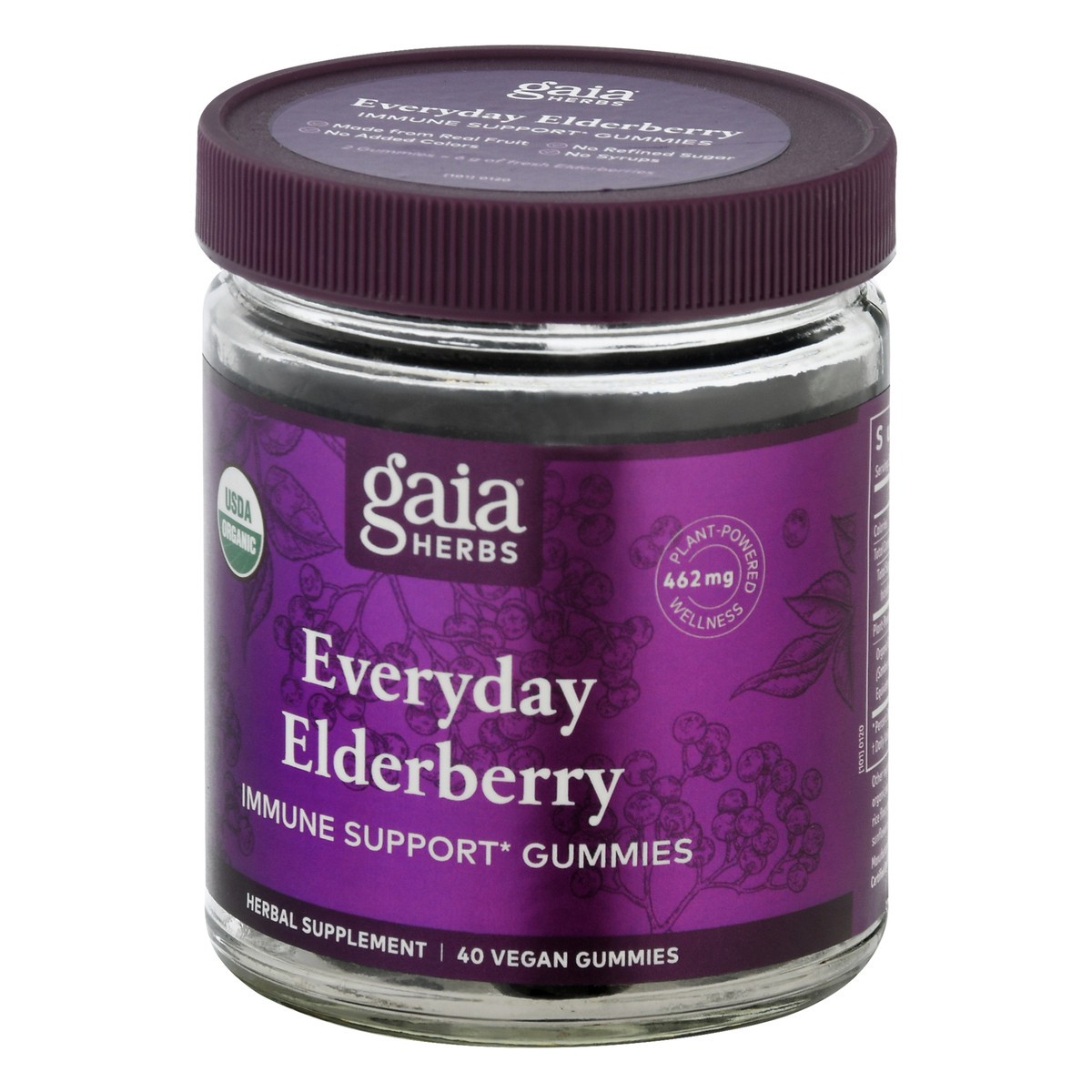 slide 3 of 9, Gaia Herbs Adult Daily Elderberry Flavor Black Elderberry 40 Vegan Gummies, 40 ct