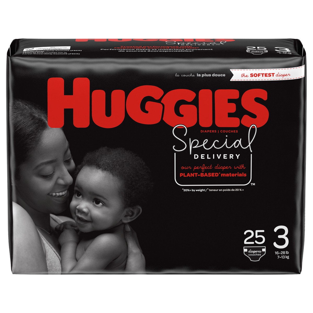 slide 1 of 5, Huggies Special Delivery Hypoallergenic Baby Diapers, Fragrance Free, Size 3, 25 Ct, 25 ct