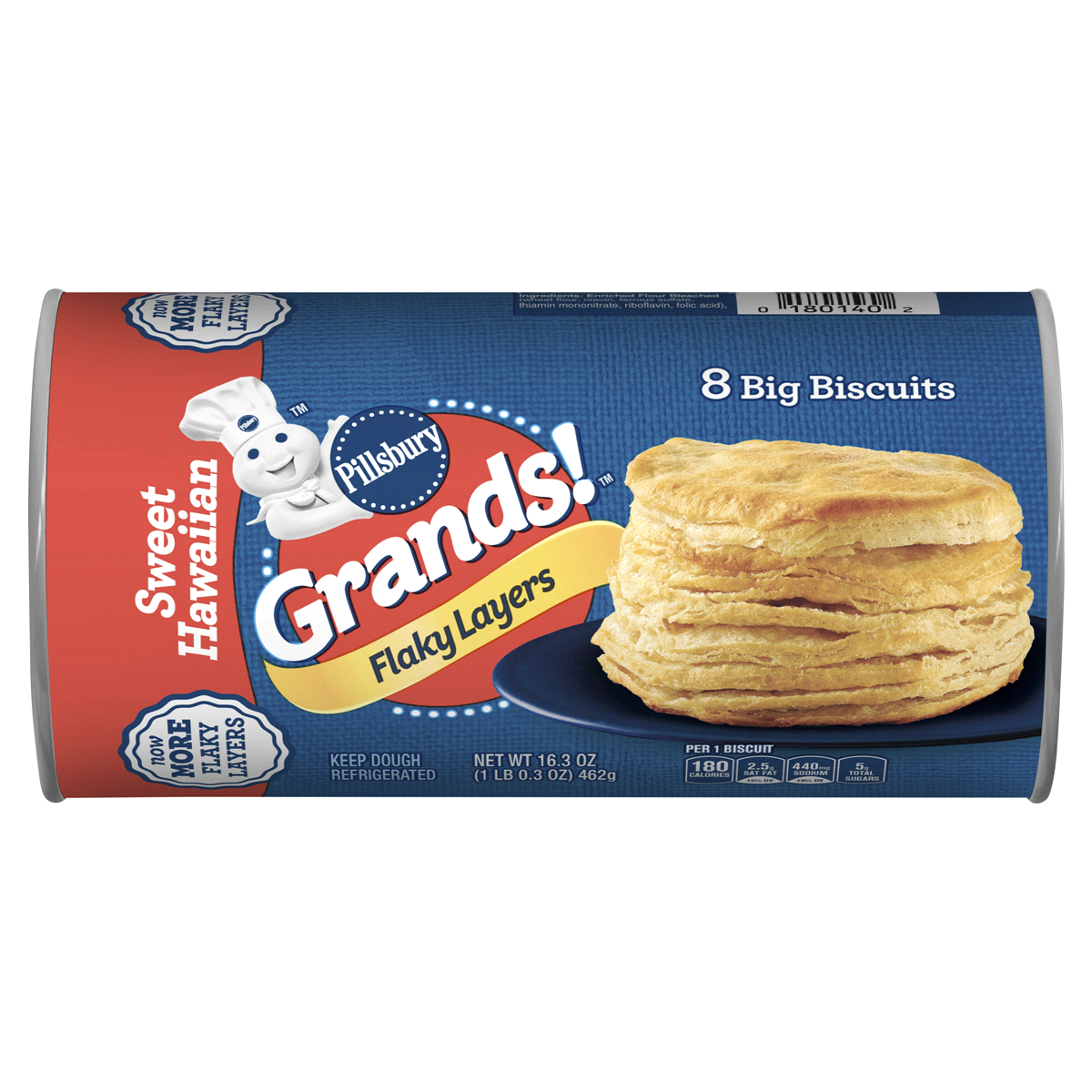 slide 1 of 1, Pillsbury Grands! Flaky Layers Sweet Hawaiian Biscuits, 16.3 oz
