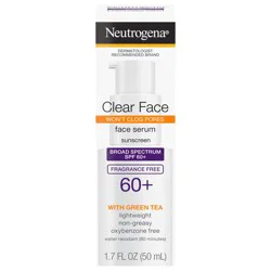 Neutrogena Clear Face Serum Sunscreen with Green Tea, SPF 60