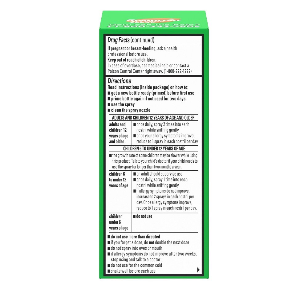 slide 5 of 8, Rhinocort Allergy Nasal Spray with Budesonide Allergy Medicine, Non-Drowsy 24 Hour Relief, Prescription Strength Indoor and Outdoor Allergy Relief, Scent-Free and Alcohol-Free, 120 Sprays, 0.285 fl oz