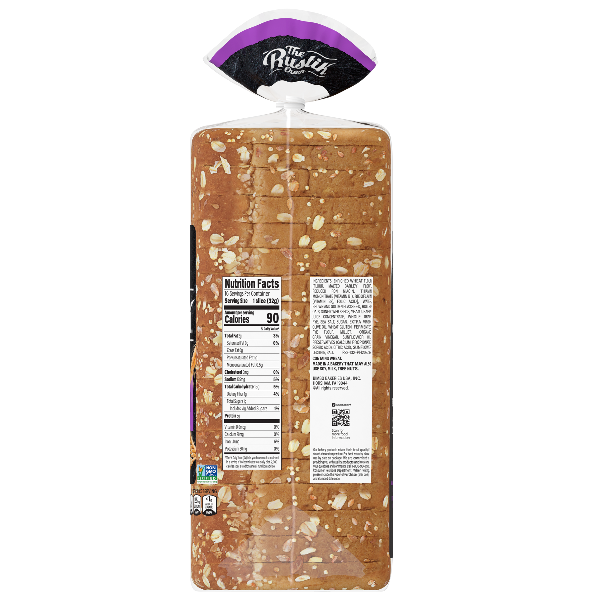 slide 6 of 9, The Rustik Oven Multigrain Sourdough Bread, 18 oz, Multigrain Bread, Bag, 18 oz