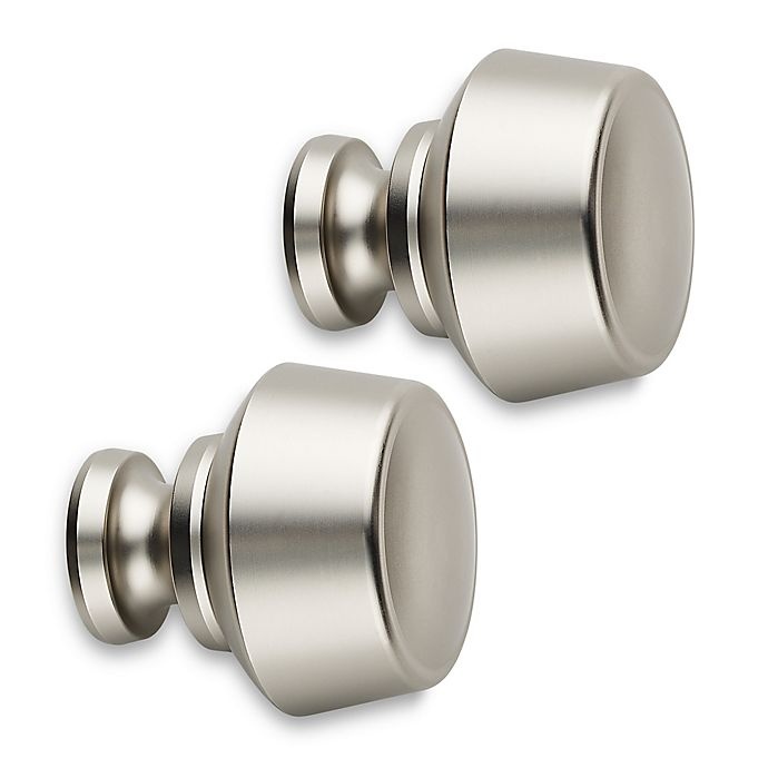 Cambria Premier Complete Button Doorknob Finial Brushed Nickel 1 ct