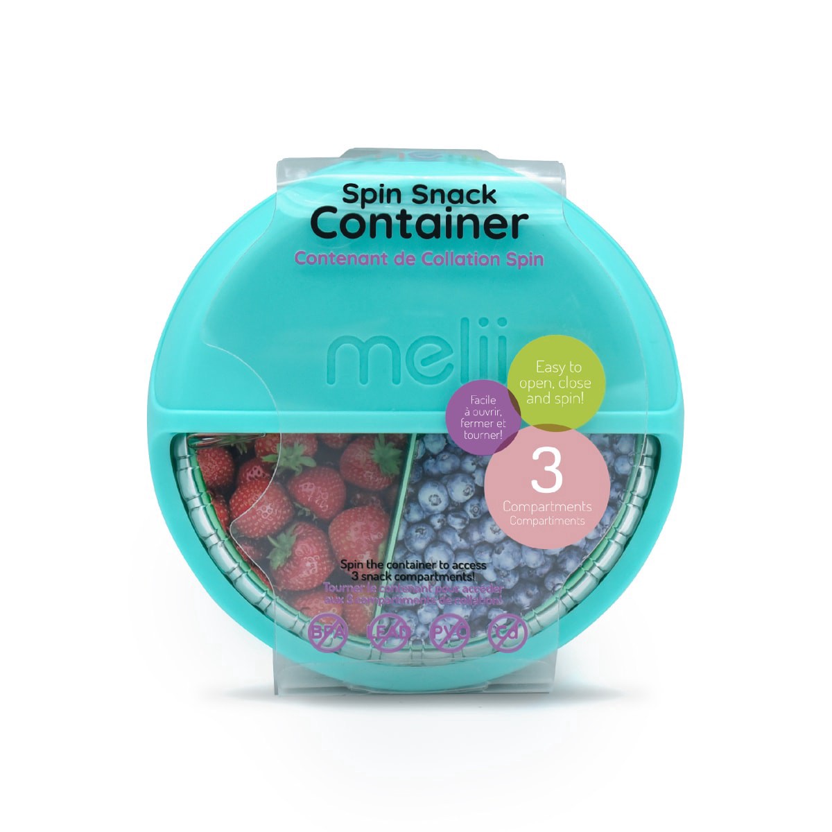 slide 1 of 1, Melii Baby-Spin Container Blue, 1 ct