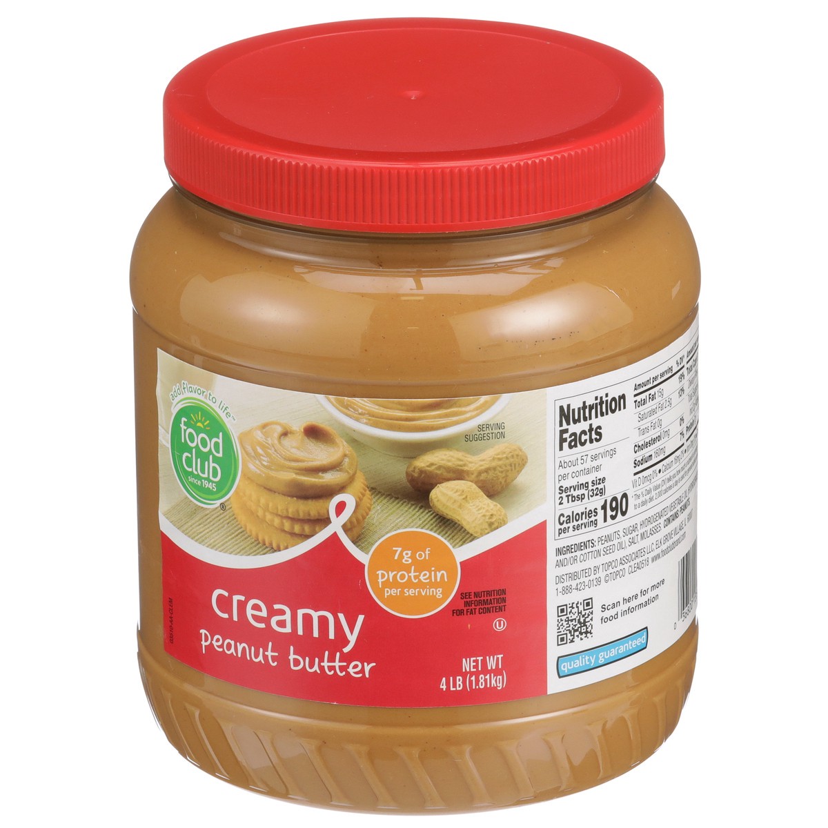 slide 3 of 9, Food Club Creamy Peanut Butter, 64 oz