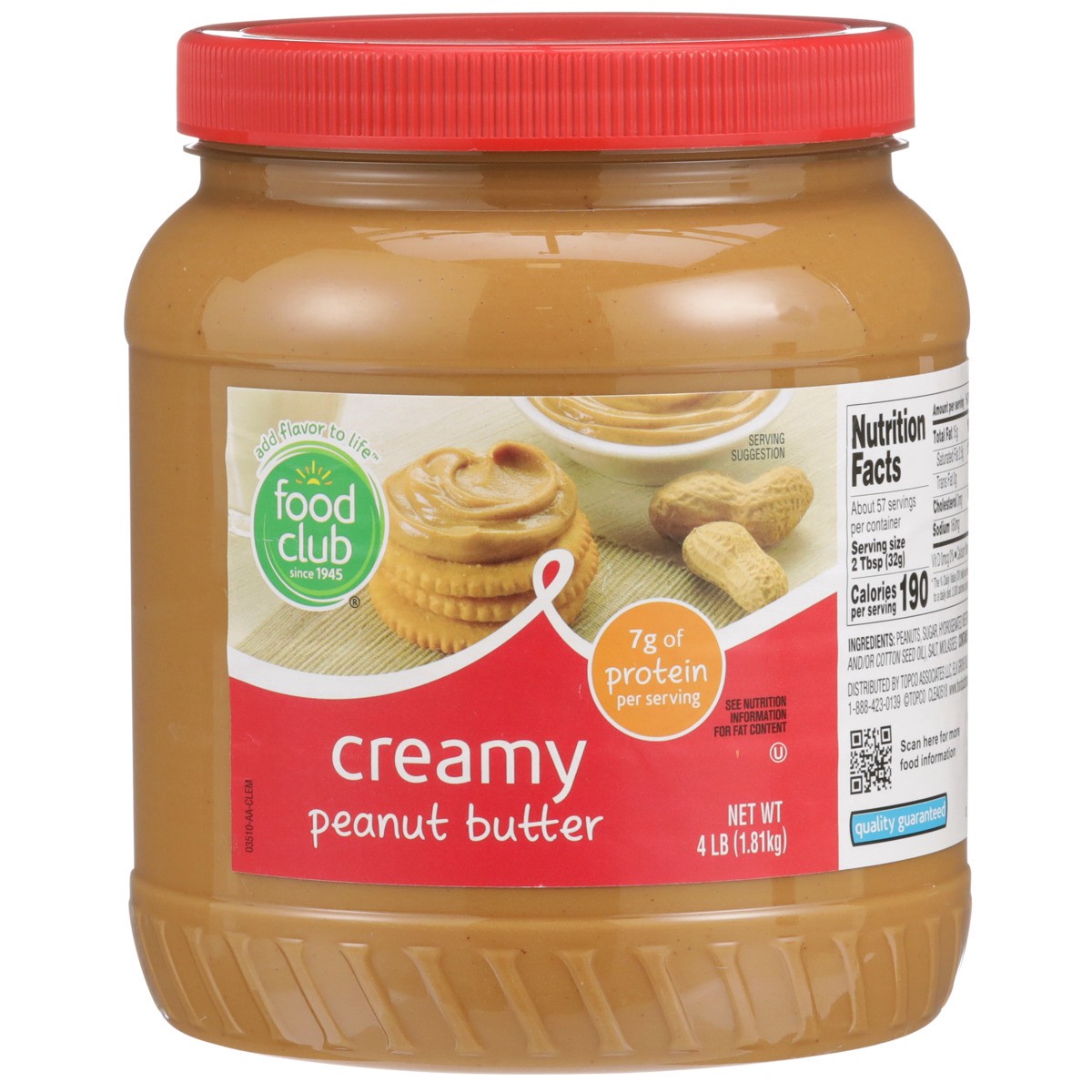 slide 8 of 9, Food Club Creamy Peanut Butter, 64 oz