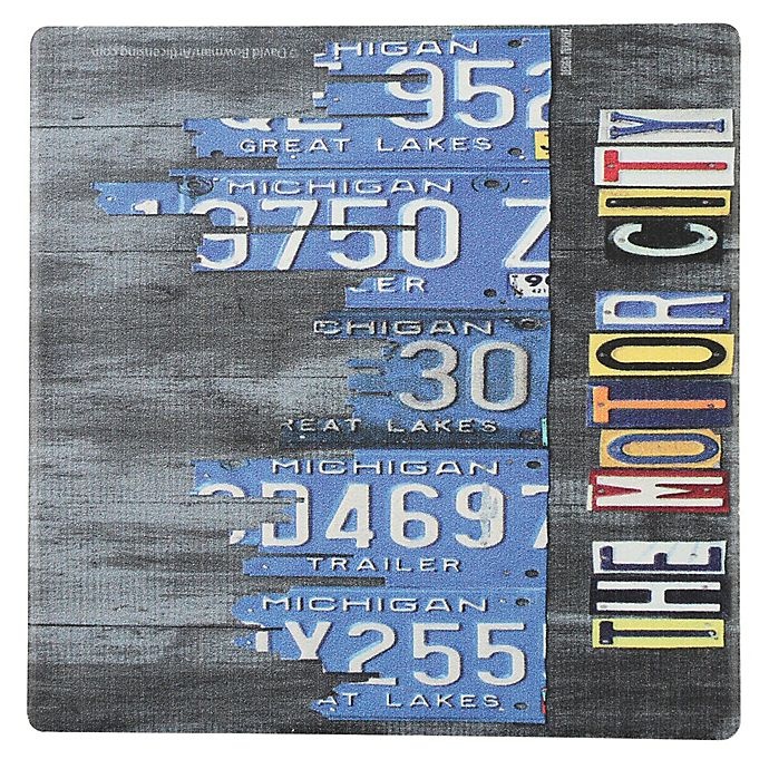 slide 1 of 1, Thirstystone Dolomite Licence Plate Detroit Skyline Single Square Coaster, 1 ct