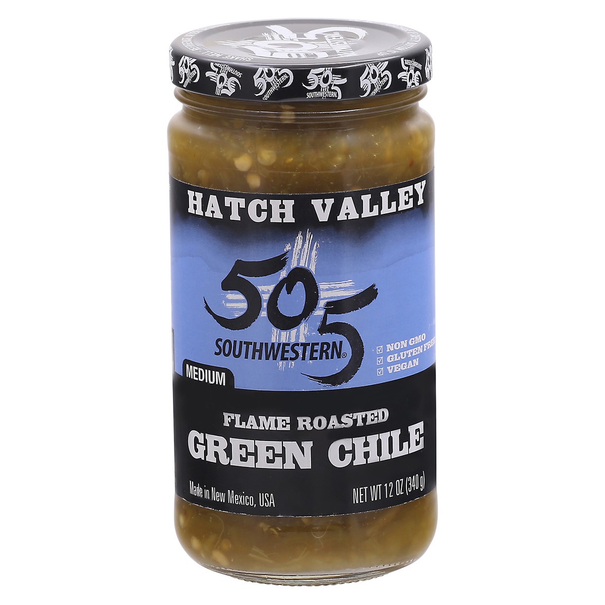 slide 3 of 13, Hatch Valley Medium Flame Roasted Green Chile 12 oz Jar, 12 oz