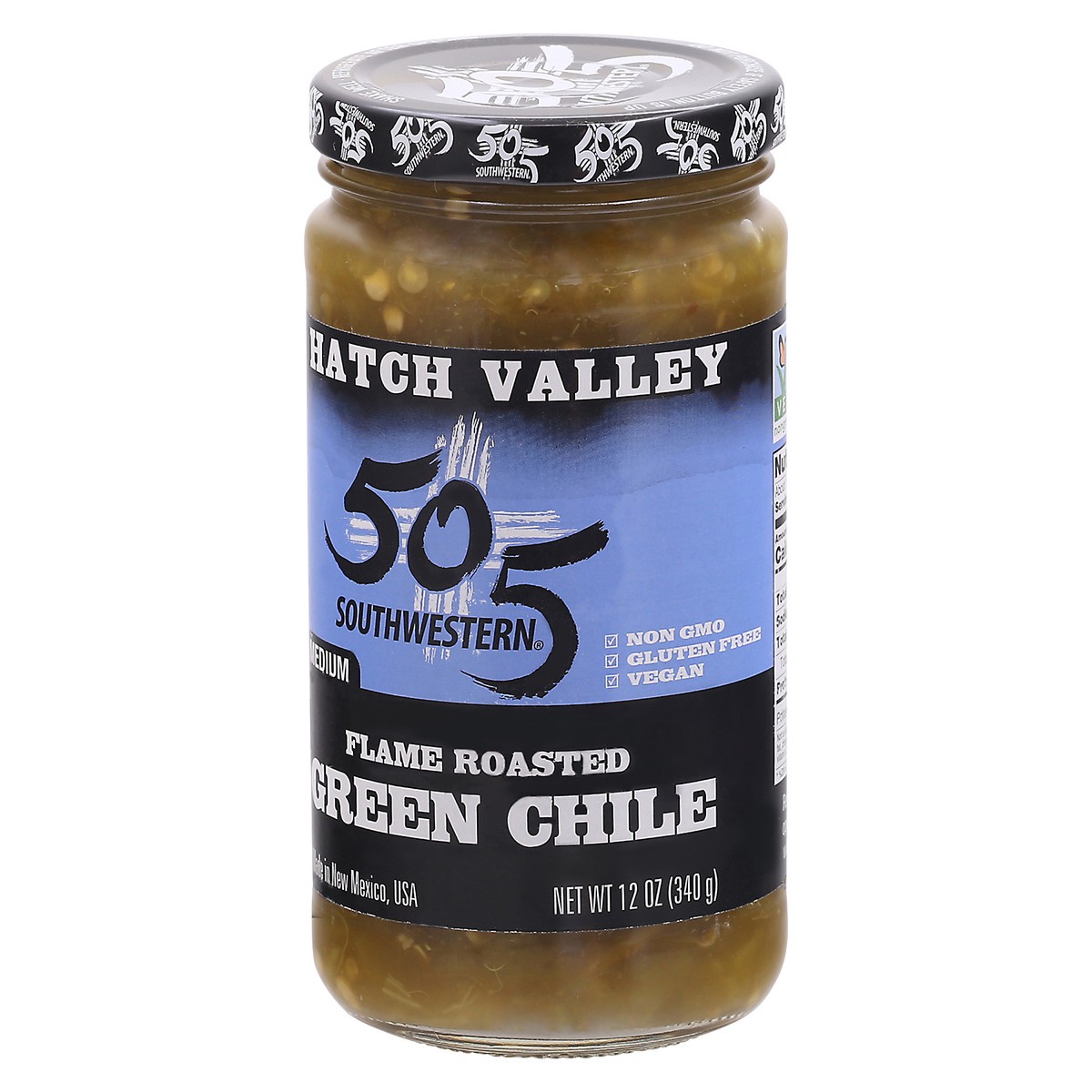 slide 12 of 13, Hatch Valley Medium Flame Roasted Green Chile 12 oz Jar, 12 oz