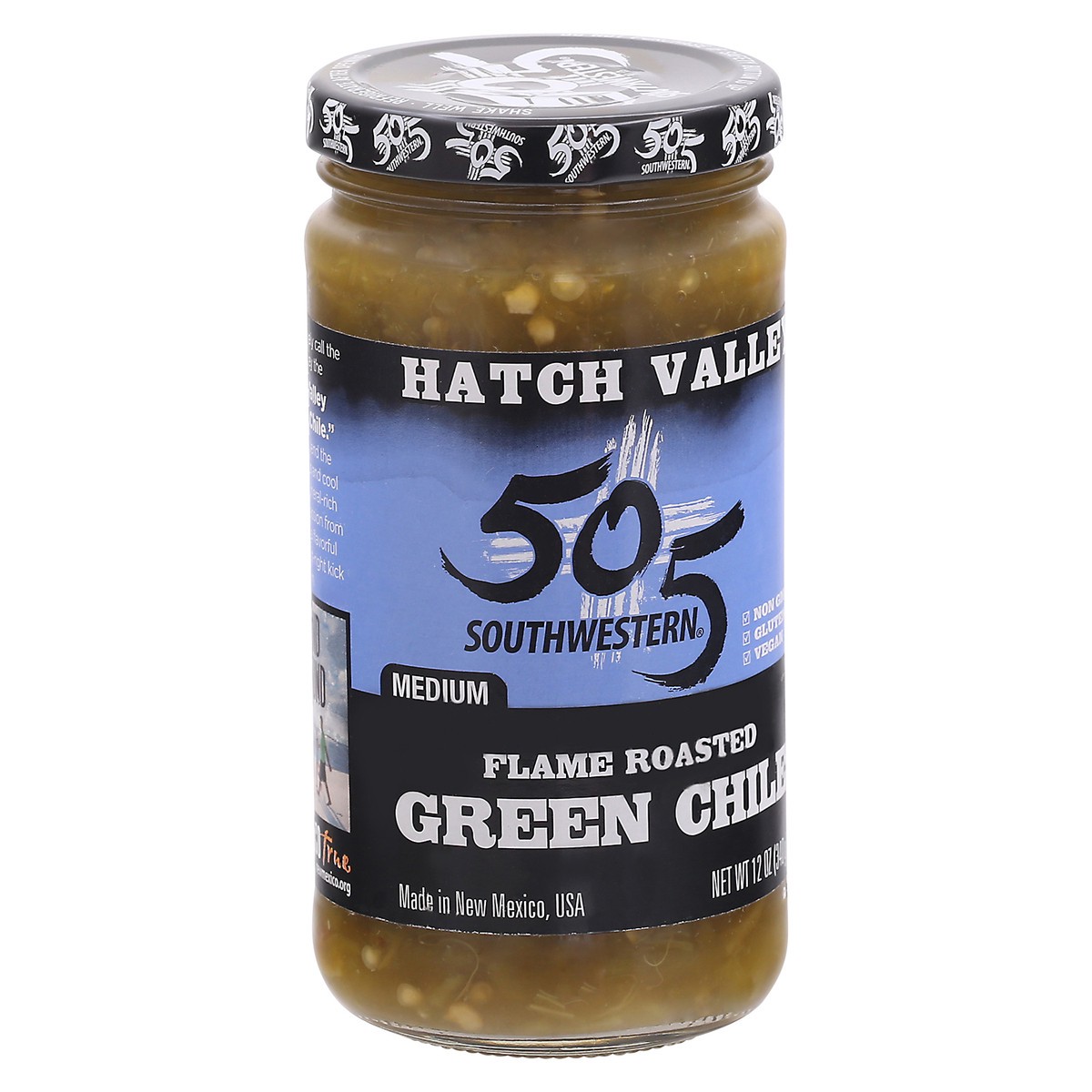 slide 5 of 13, Hatch Valley Medium Flame Roasted Green Chile 12 oz Jar, 12 oz