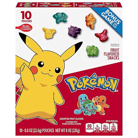 slide 1 of 1, Betty Crocker Fruit Flavored Snacks Pokemon Assorted Fruit Flavors - 10-0.8 Oz, 8 oz