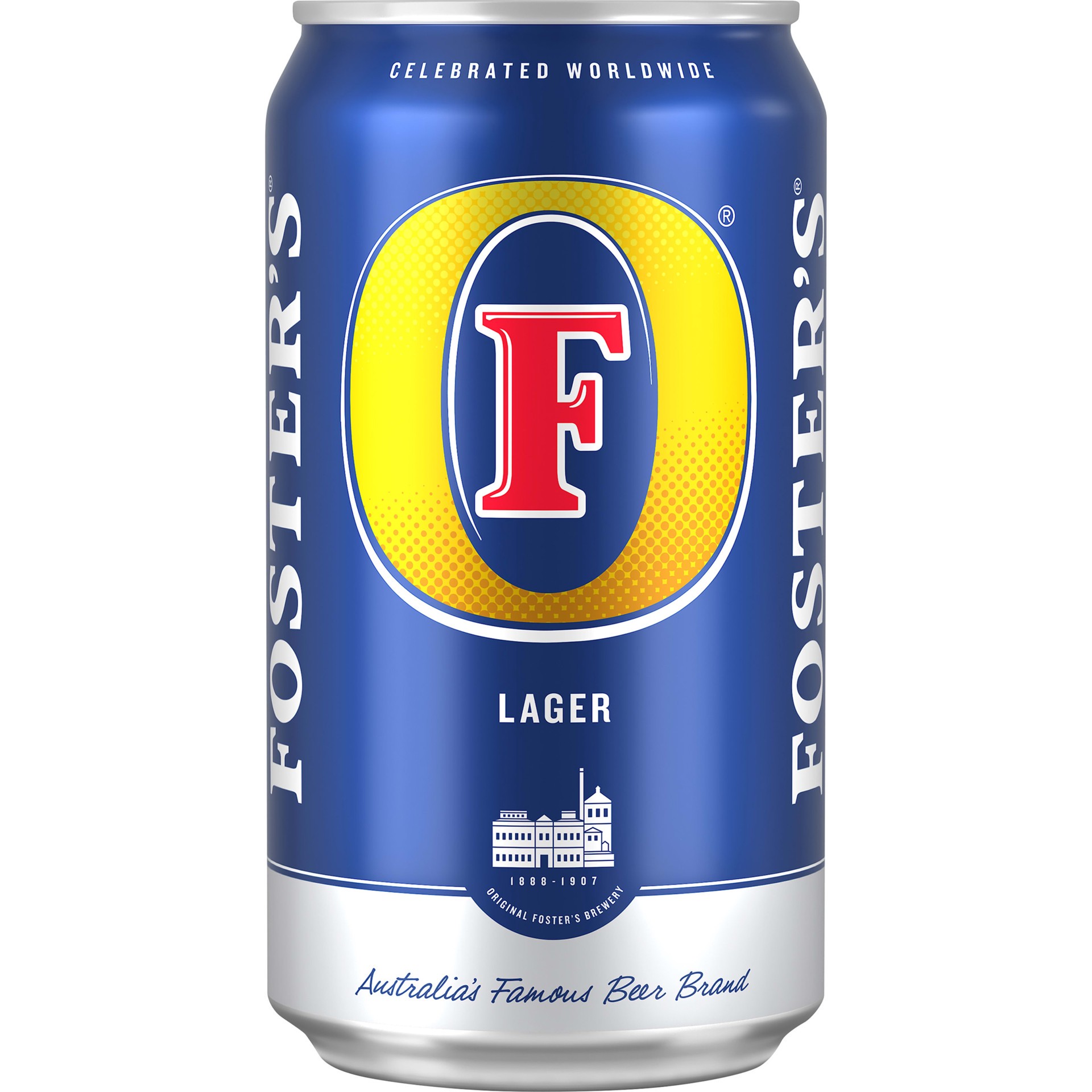 slide 3 of 4, Foster's Lager Beer, 25.4 oz. Single Can, 5% ABV, 25.4 fl oz