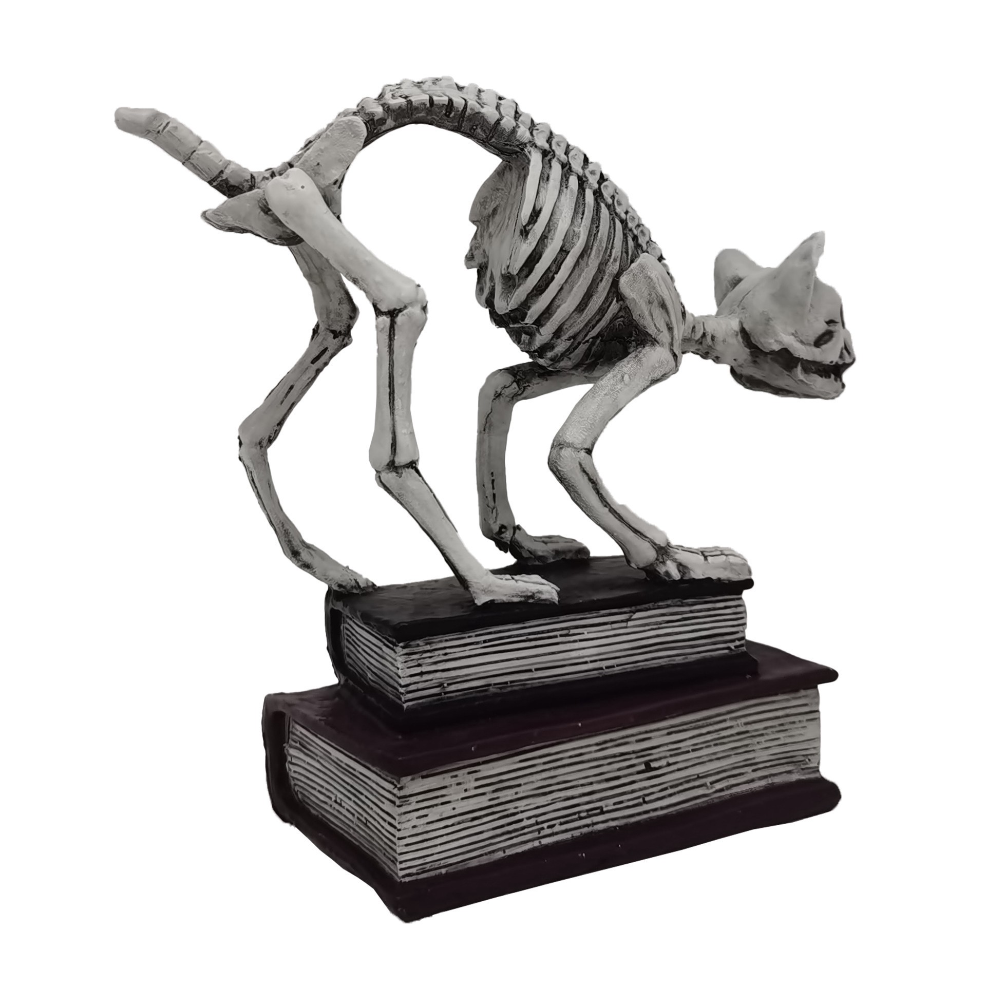 slide 2 of 4, 7" Skeleton Cat With Books Tabletop Decor By Ashland, 6.25 in x 2.875 in x 7 in