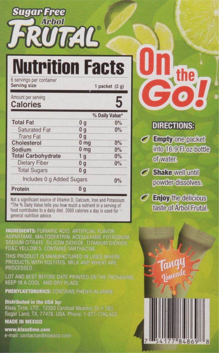 slide 12 of 13, Frutal Sugar Free On the Go! Tangy Limeade Drink Mix- 6 ct, 6 ct