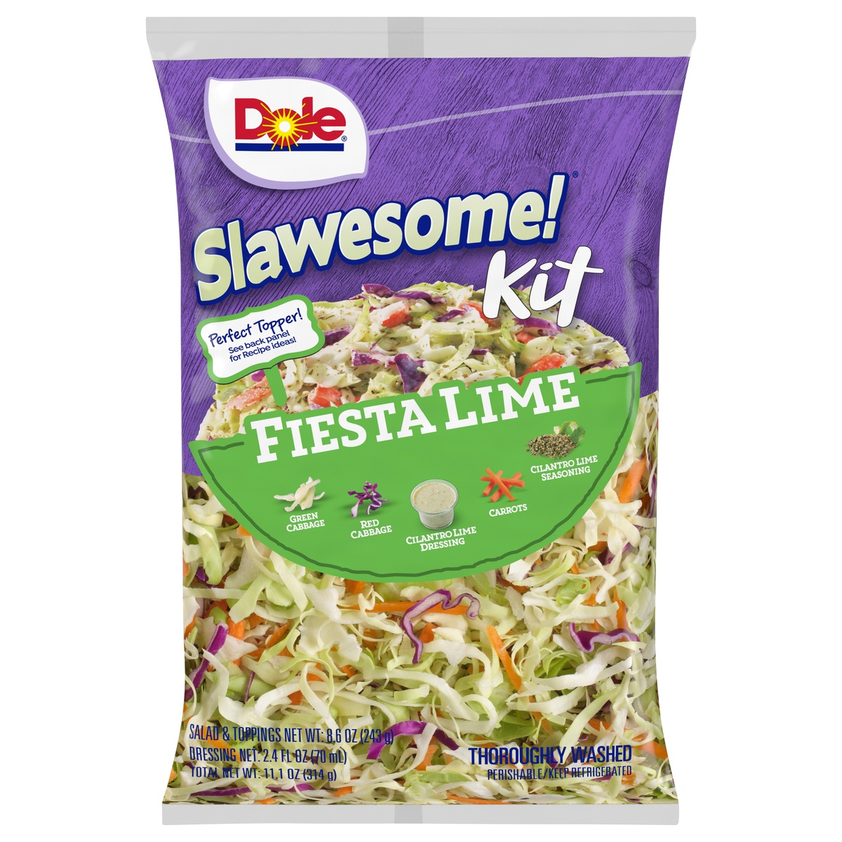 slide 1 of 7, Dole slawesome! kit, fiesta lime, 11.1 oz